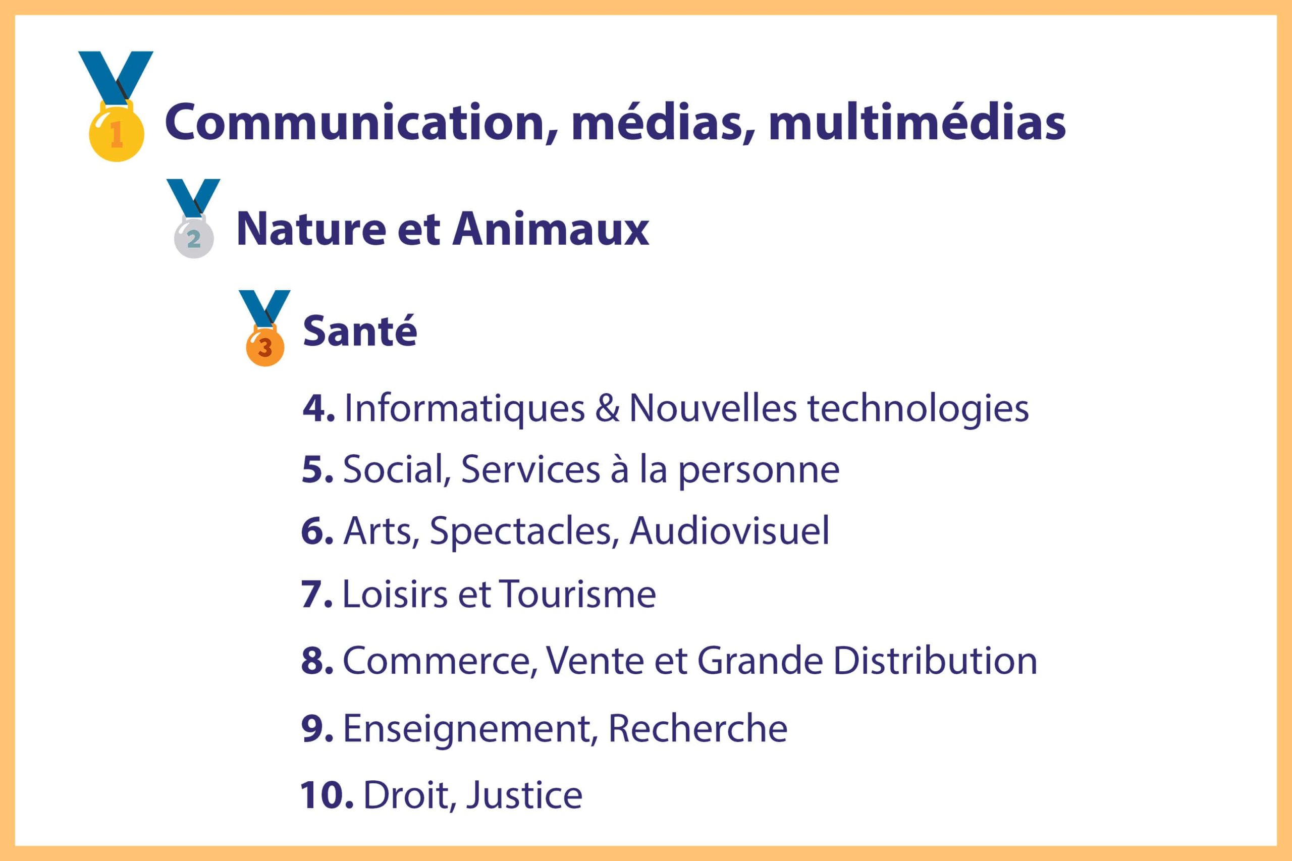 Classement des univers profesionnels