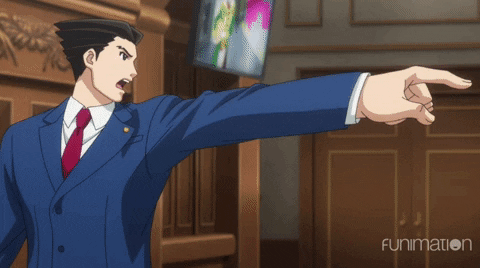 personnage principal d'ace attorney qui dit "objection"